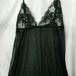 Vintage black nightgown.  Simple elegance.